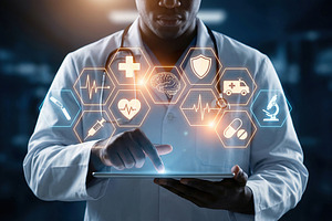 medicine doctor, virtual interface, a Health & Medical Photo by itakdalee