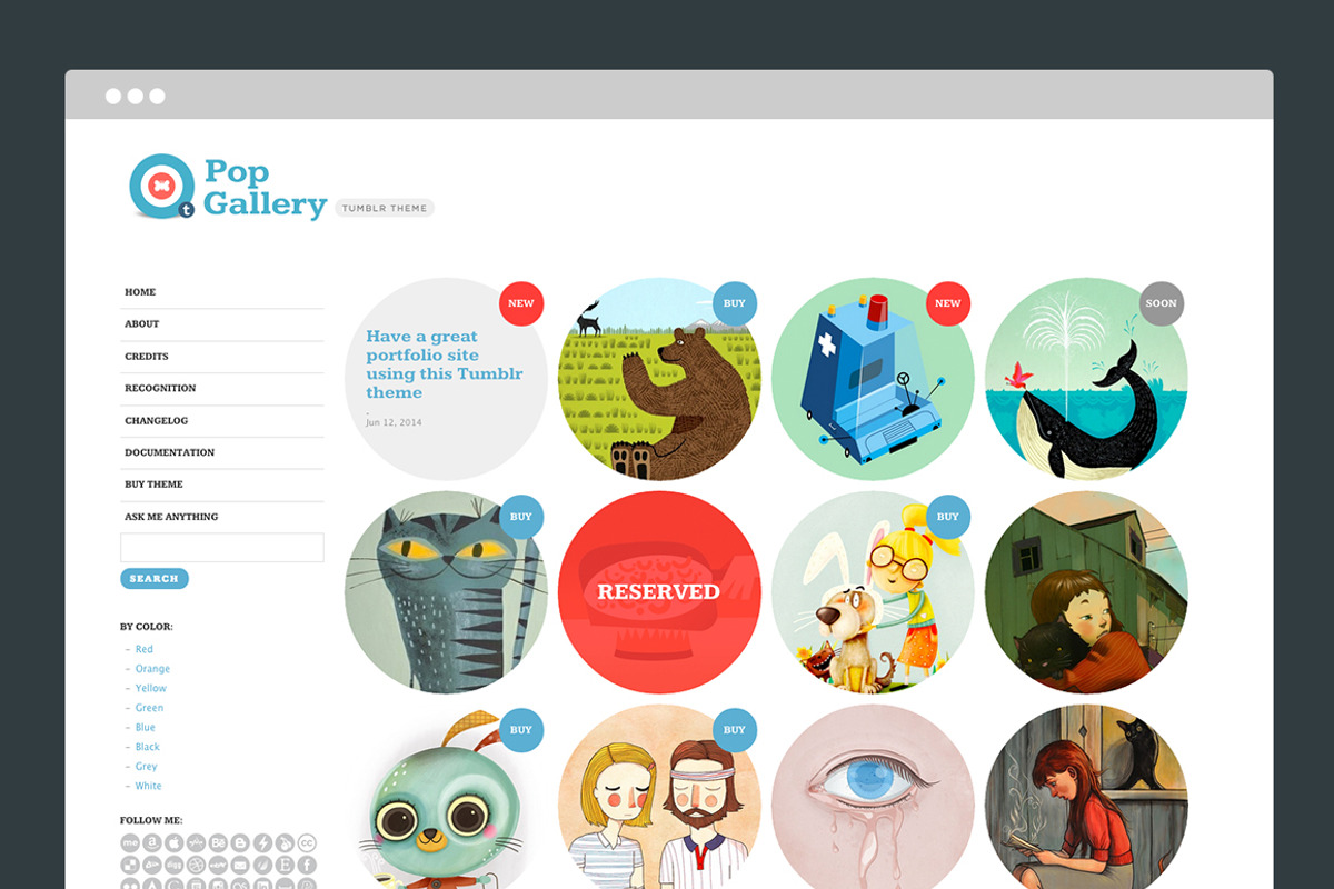 Pop Gallery Tumblr Theme, a Websites & App Template by Themelantic (Photo 2 of 5)