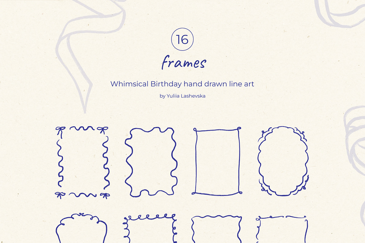 Whimsical Birthday line art, a Decorative Illustration by Yuliia Lashevska (Photo 7 of 11)