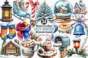 Watercolor Cozy Winter Wonderland, an Illustration by Canvas Craft (Thumbnail 1 of 8)