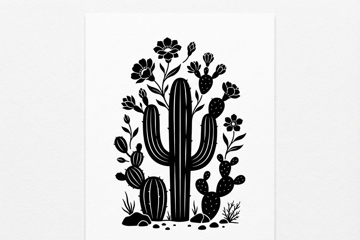 60 Desert Cactus Floral Silhouette, a Seasonal Illustration by Amazin_art (Photo 26 of 34)