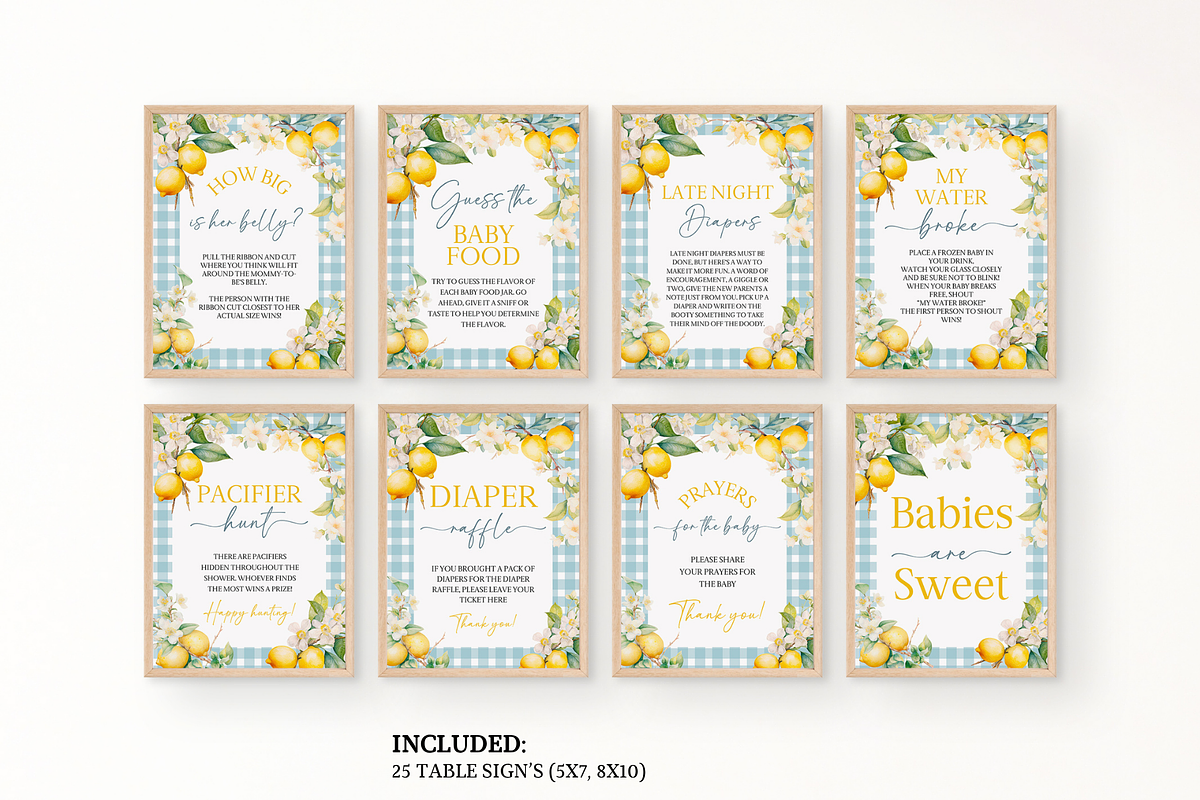 Lemon Baby Shower Games Pack, a Card Template by Digital_Mind (Photo 3 of 6)