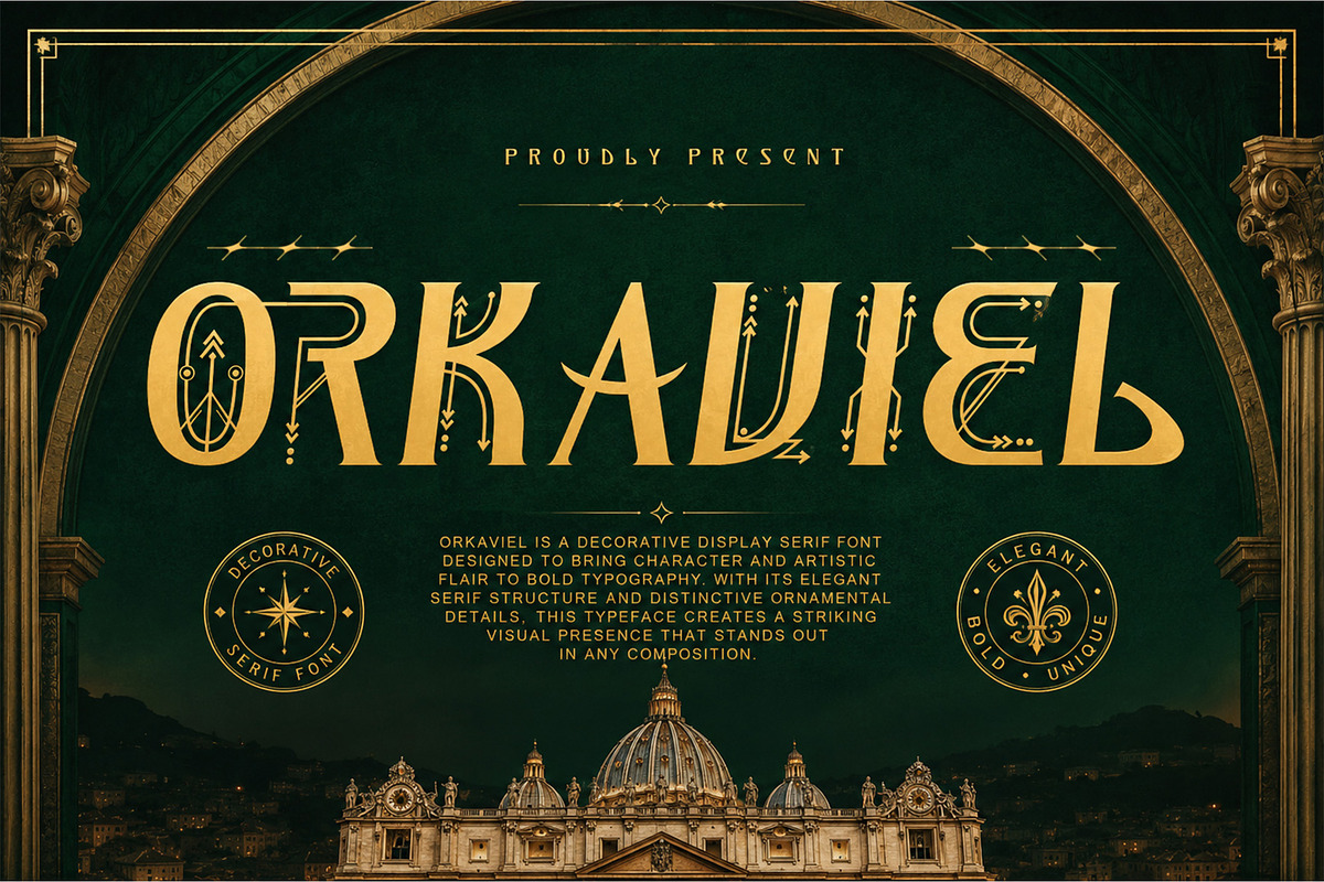 Orkaviel – Decorative Serif Font, a Serif Font by Letterara (Photo 1 of 14)