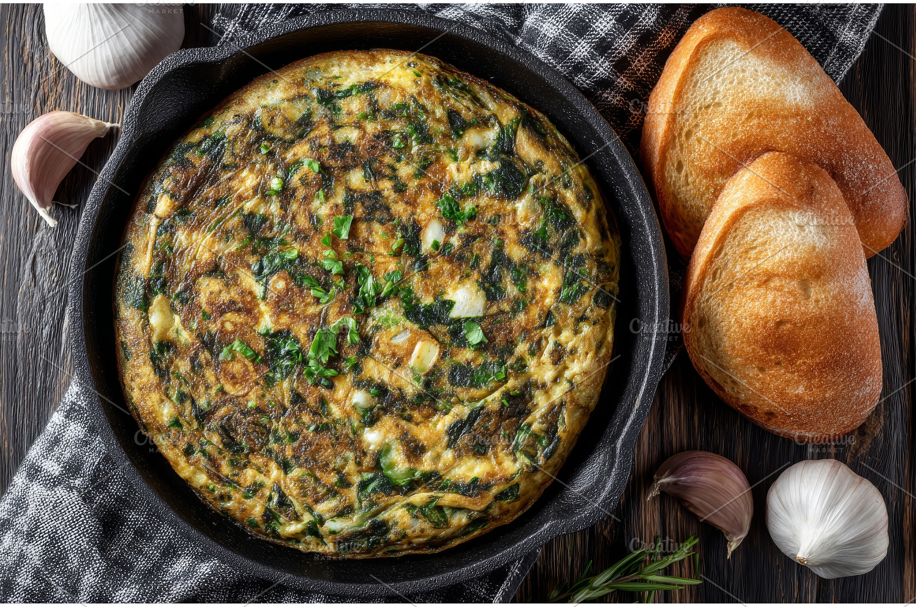 An omelette filled with herbs, a Food & Drink Photo by ZinetroN