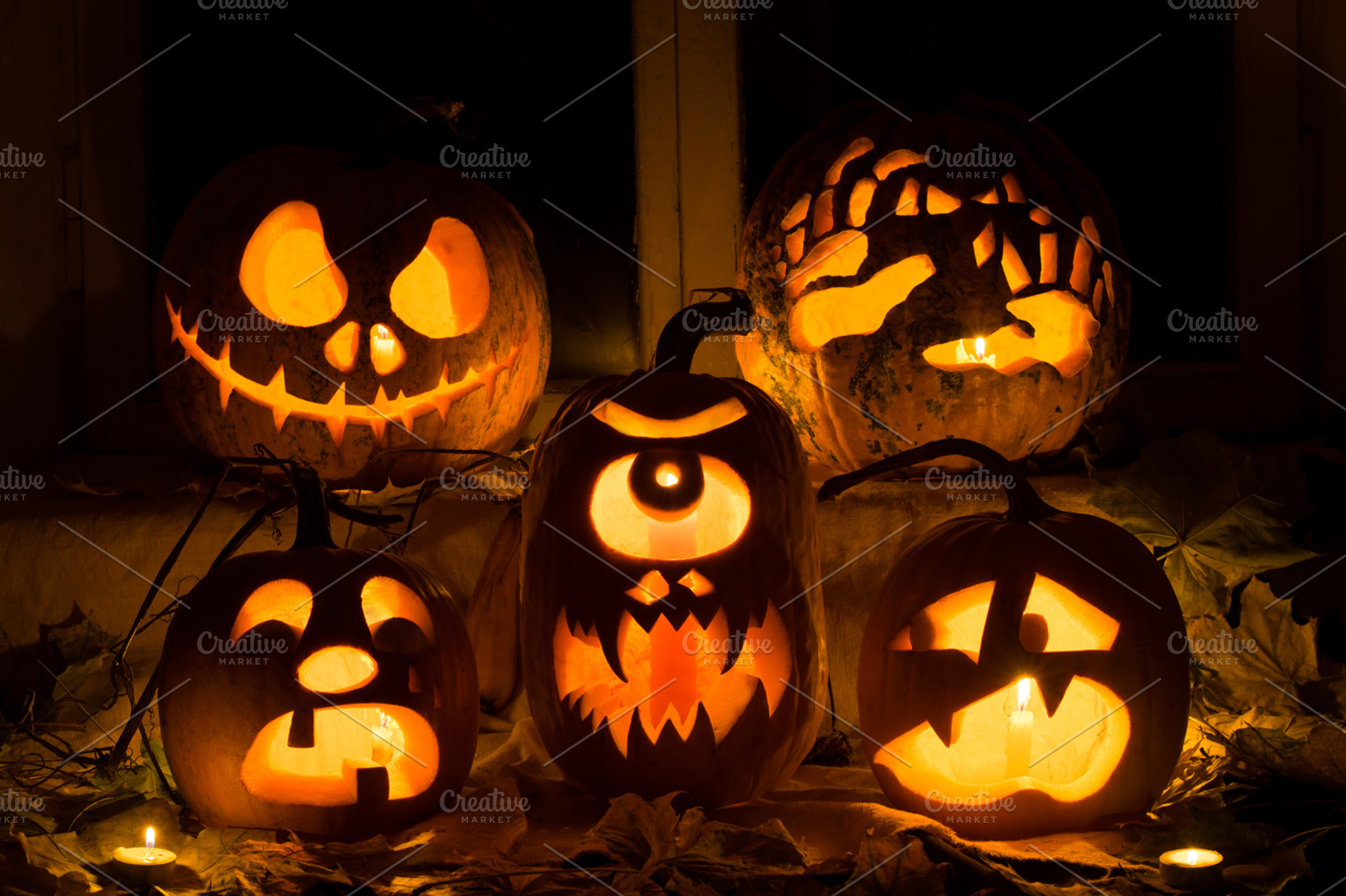 Photo composition from five pumpkins, a Holiday Photo by RichmanStudio