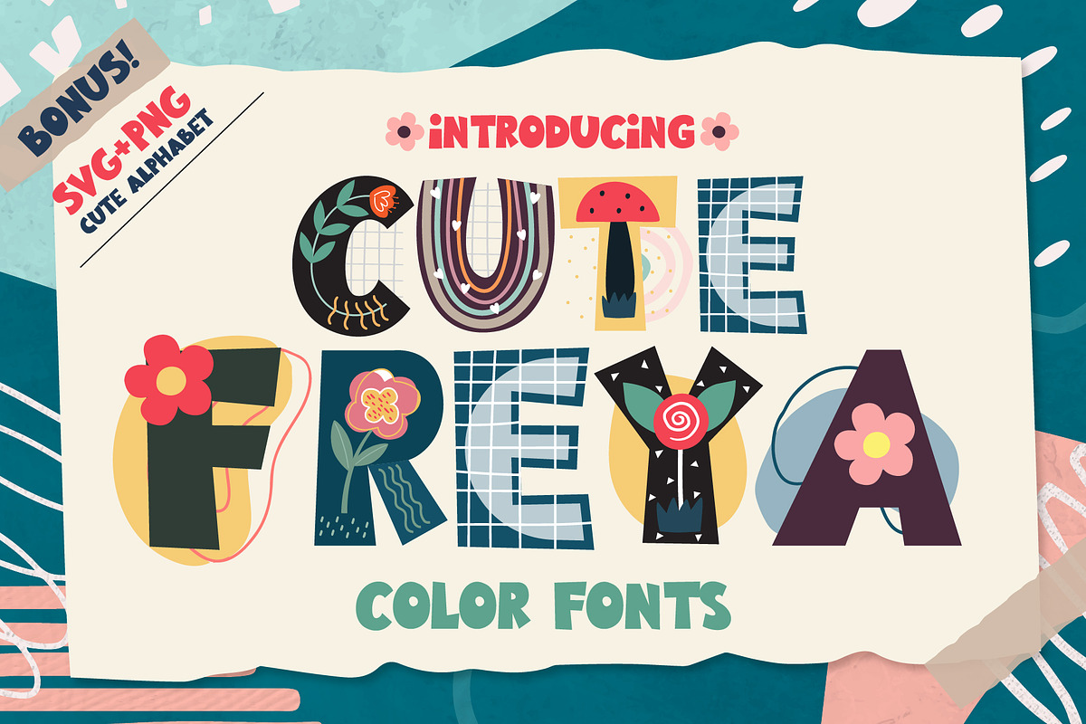 Cute Freya Color Fonts, a Font by Fox7 By Rattana