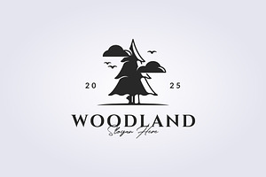 simple vintage pine tree woodland, a Branding & Logo Template by Lodzrov