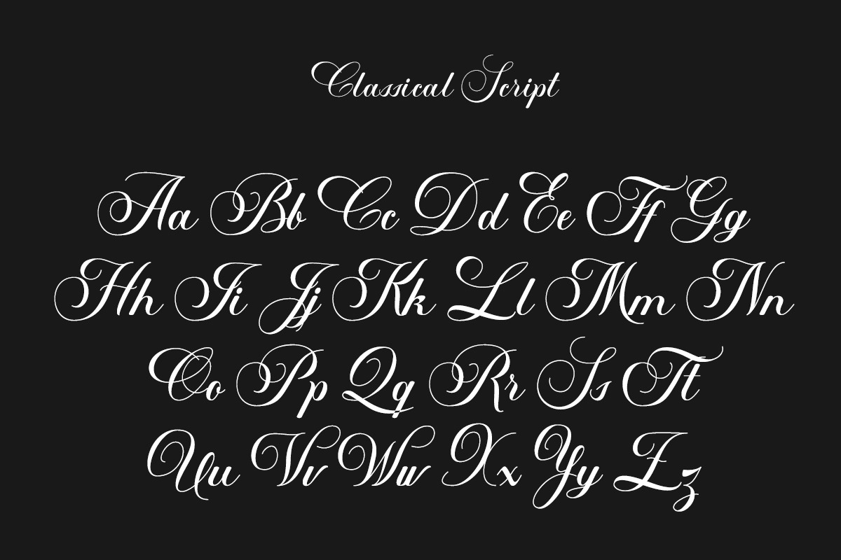 Classical Script Retro Font, a Script Font by Muntab_Art (Photo 9 of 10)