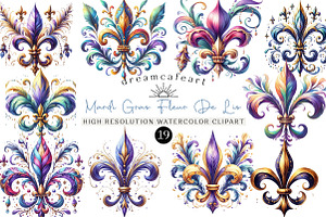 Mardi Gras Fleur De Lis, an Illustration by DreamCafeArt