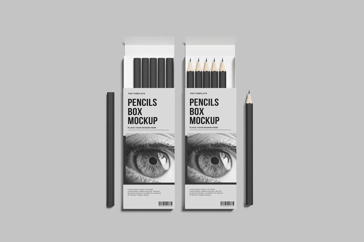 High Quality Pencils Box Mockup, a Packaging Mockup by AndikaGraphic (Photo 3 of 6)