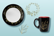Leaves, branches and wreath gold., a Graphic by Digital illustration shop (Thumbnail 3 of 5)