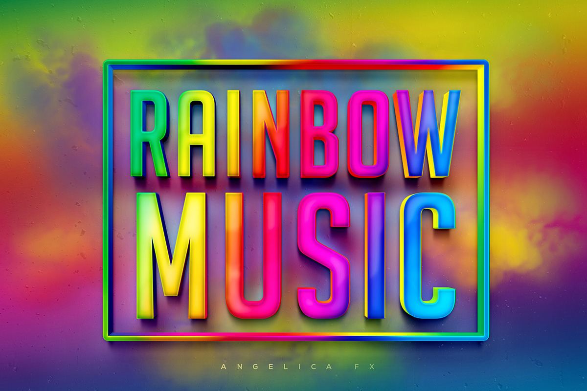 Rainbow Colors Photoshop Text Effect, a Layer Style Add-On by angelicafx (Photo 4 of 7)