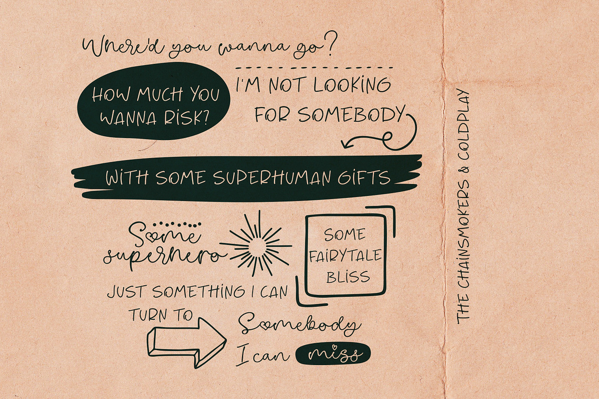 Some Love Font Duo & Doodles preview 2