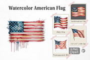 Watercolor American Flag, a Graphic by Artnoy (Thumbnail 1 of 5)
