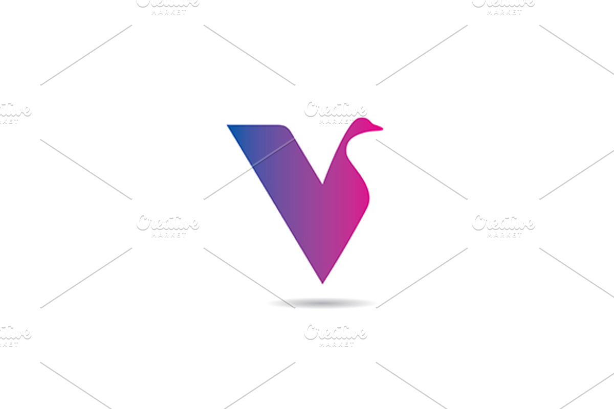 V letter swan vector logo, a Branding & Logo Template by Urazovsky Design