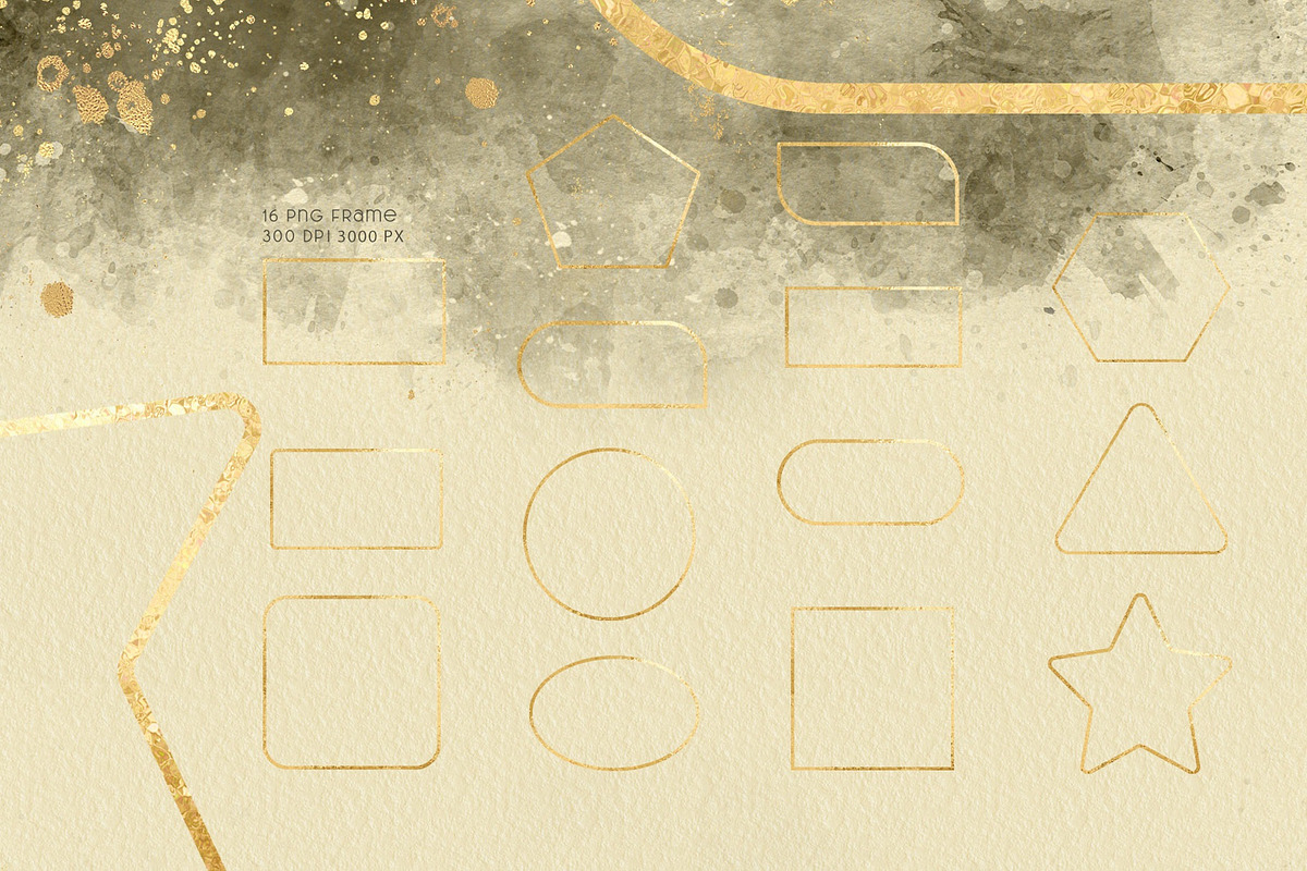 Gold & Flower Watercolor Backgrounds, a Pattern Graphic by Suna Kosem (Photo 15 of 19)