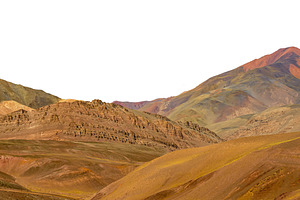 Panoramic rocky colored mountain range isolated photo, a Nature Photo by DanFLCreativo
