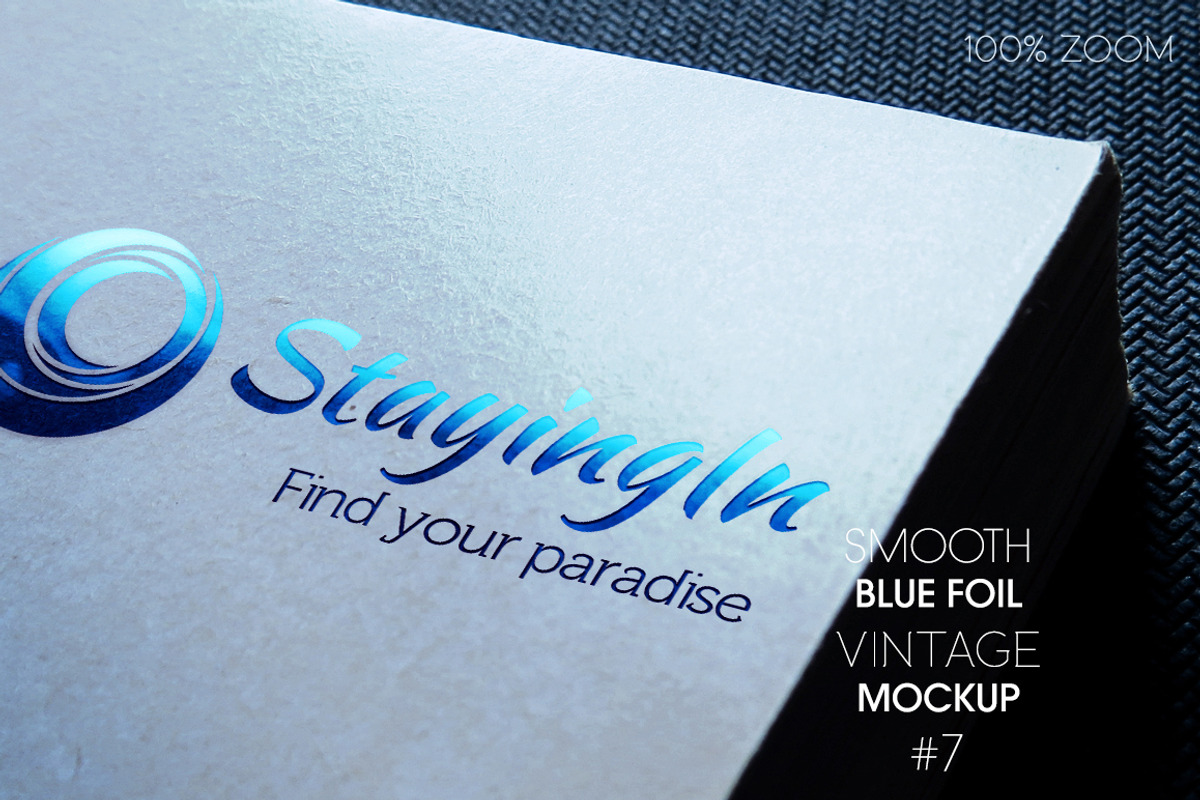 Vintage Smooth Blue Foil Mockup, a Mockup by LuisFaus (Photo 2 of 2)