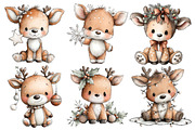 Whimsical Christmas Deer Clipart, an Illustration by Pixels.Craft (Thumbnail 6 of 6)
