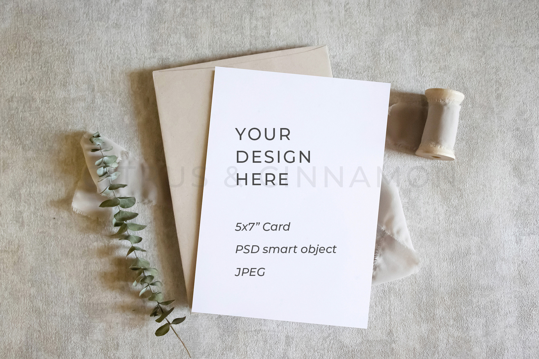 5x7 Card &amp; Invitation Mockup 1253, a Print Template by Citrus and Cinnamon