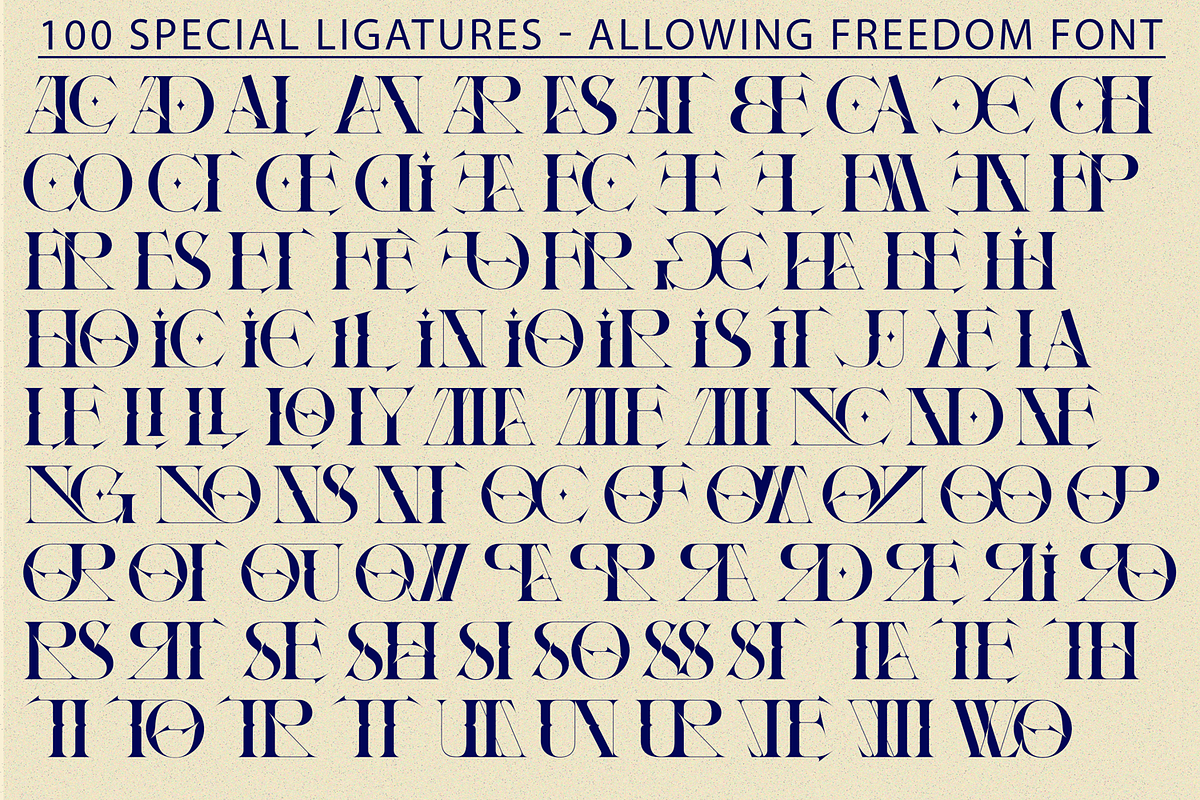 Allowing Freedom - Ligature Font, a Serif Font by 177Studio (Photo 8 of 9)