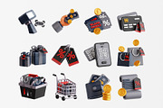 Black Friday Sale 3D Icon Set, an Object 3D Model by Eklip Studio (Thumbnail 2 of 3)