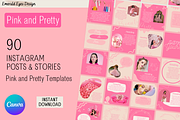 90 Canva Pretty Pink Theme Instagram, a Social Media Template by Emerald Eyes Design (Thumbnail 1 of 4)