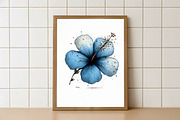 Whimsical Blue Flowers Spring png, an Illustration by Watercolor design (Thumbnail 6 of 7)