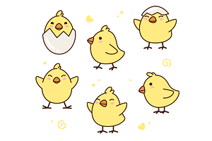 Cute kawaii chicken, an Illustration by Cmeree