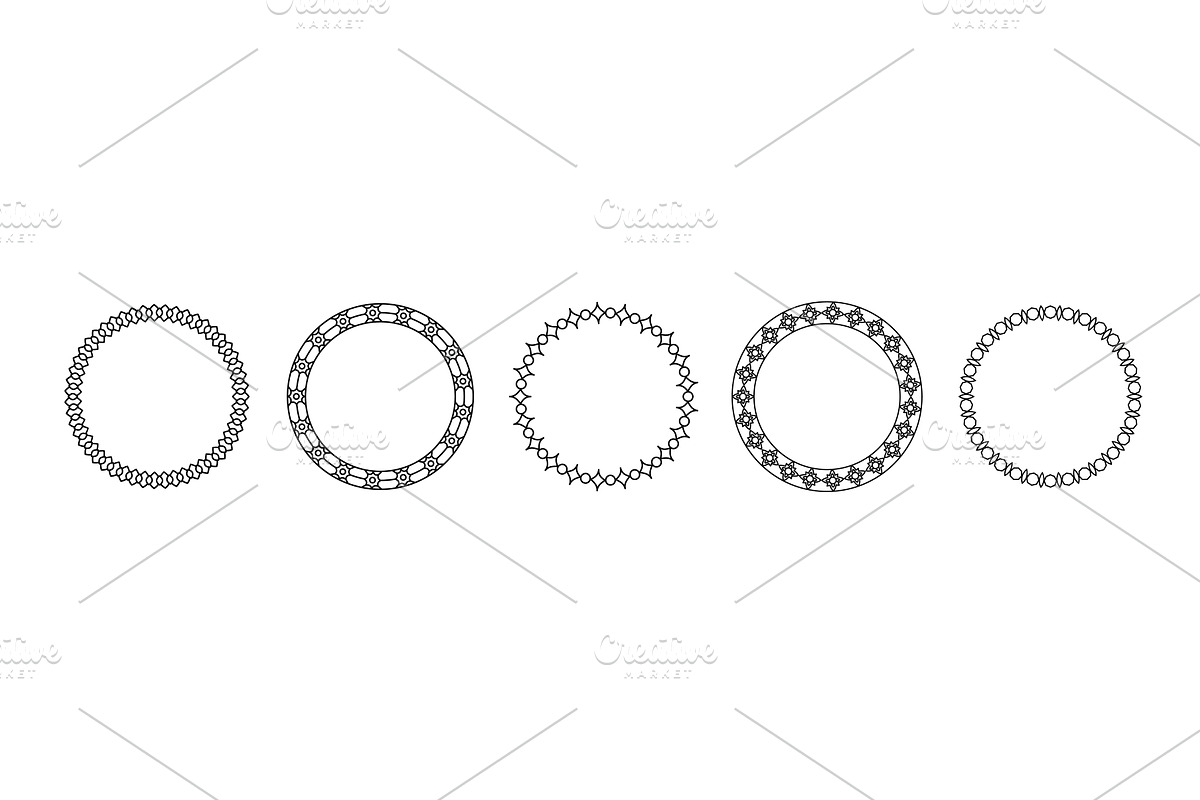 Ramadan round frame vector design, an Illustration by skripnikbb