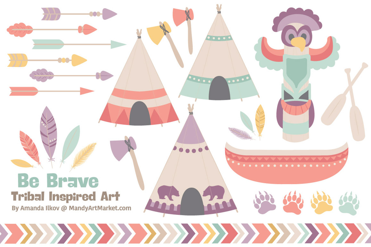 Vintage Tribal ClipArt & Vectors, an Illustration by Amanda Ilkov (Photo 1 of 4)