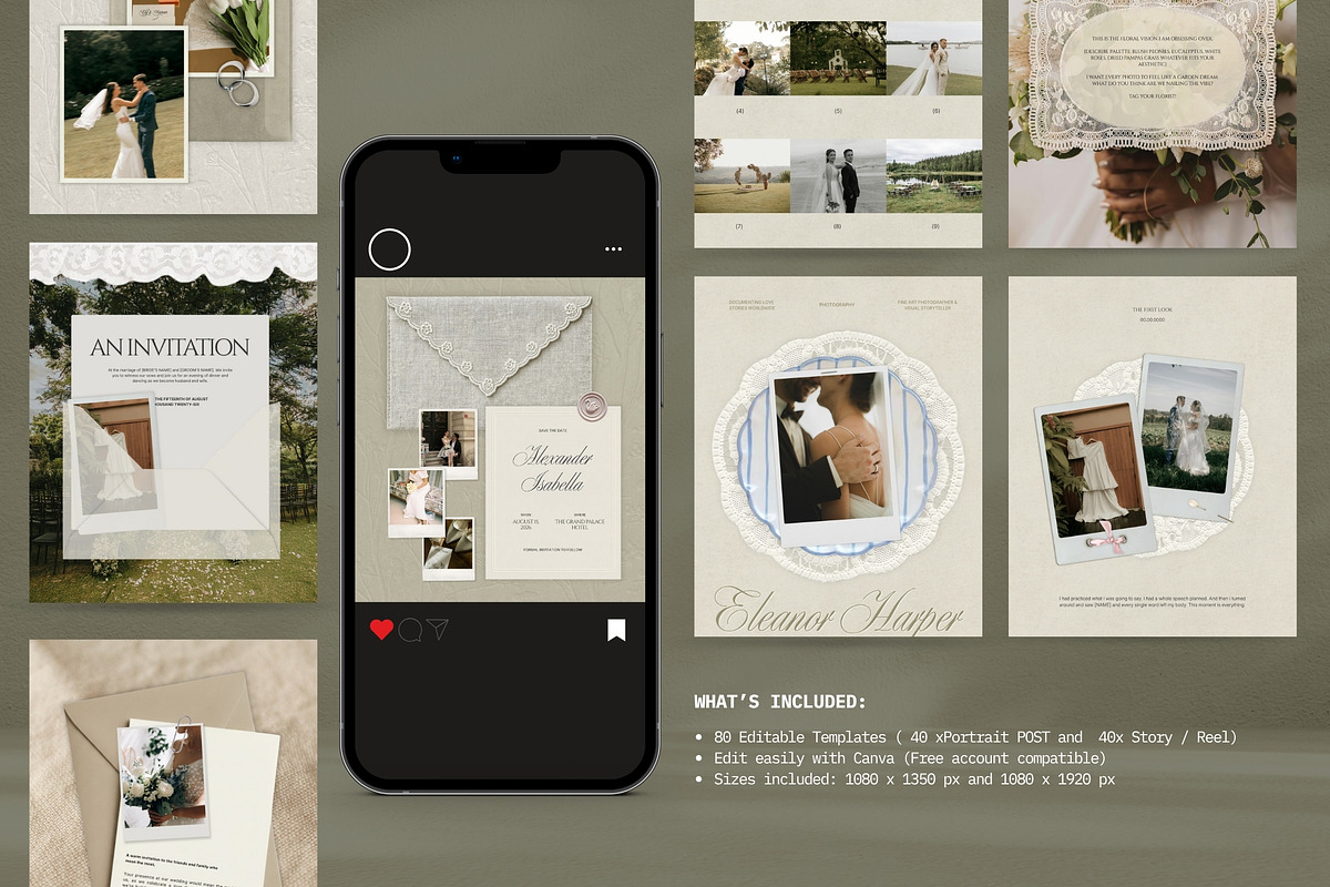 Quiet Luxury Bridal Kit, a Social Media Template by Pani Temp. (Photo 15 of 17)