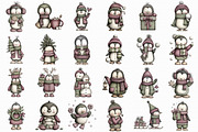 Winter Holiday Penguin Clipart, an Illustration by Libby Wishes (Thumbnail 4 of 7)