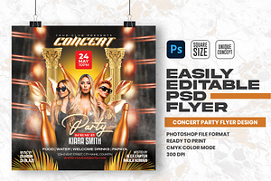 Concert female Party Flyer Design, a Flyer Template by Shajib Shikder