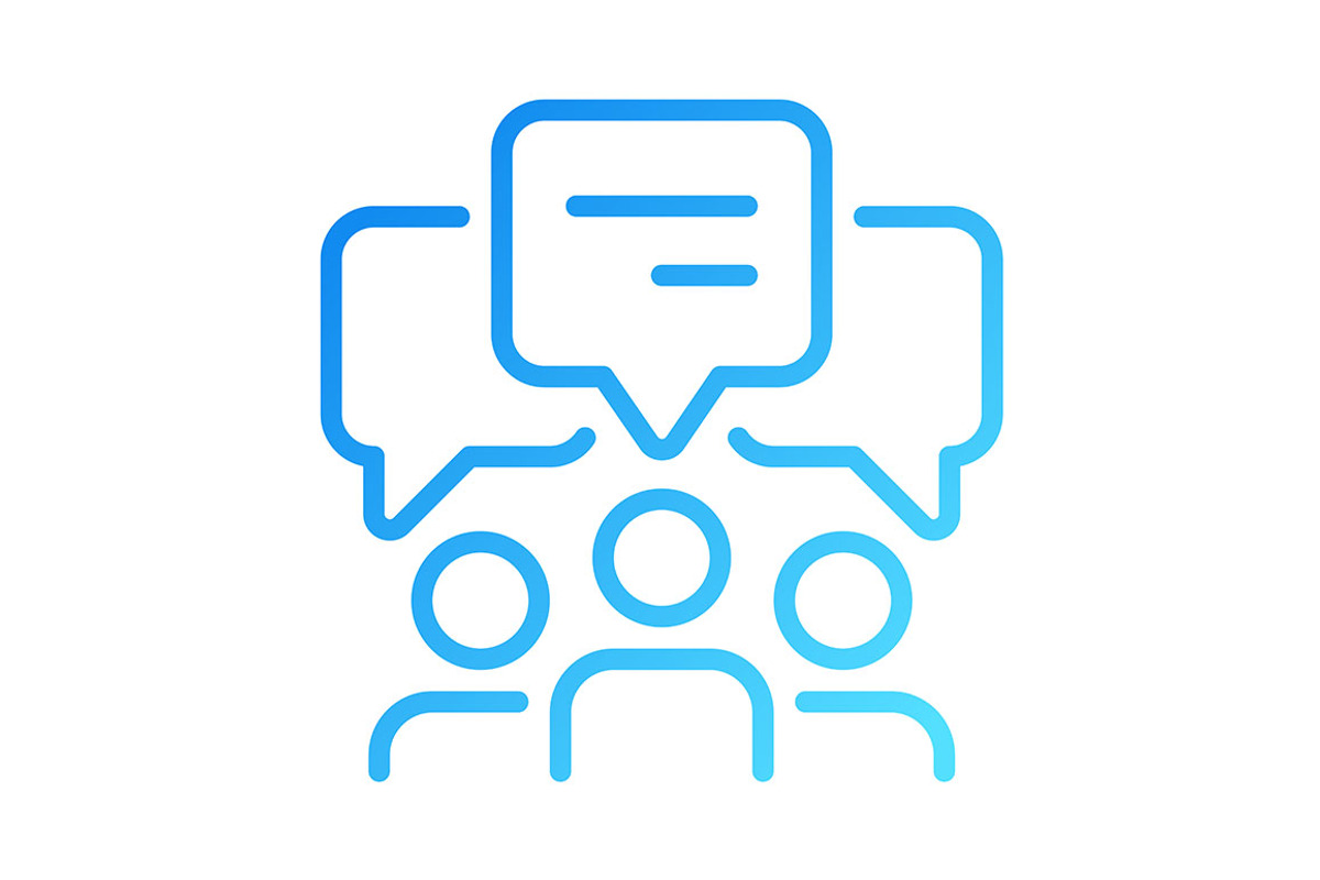 Group discussion pixel perfect, an Outline Icon by IMG Visuals