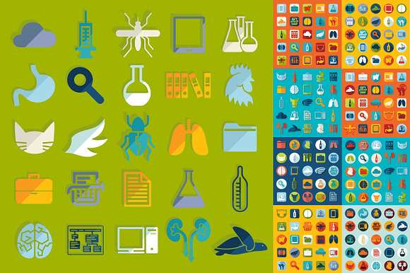 9 Sets Of Veterinary Flat Icons 225