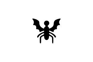 Bat Insect Silhouette Vector, an Animal Illustration by Vectorium Studio