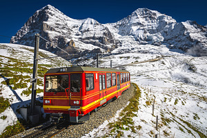 Swiss tourist cogwheel train, a Transportation Photo by Alpine Dreams