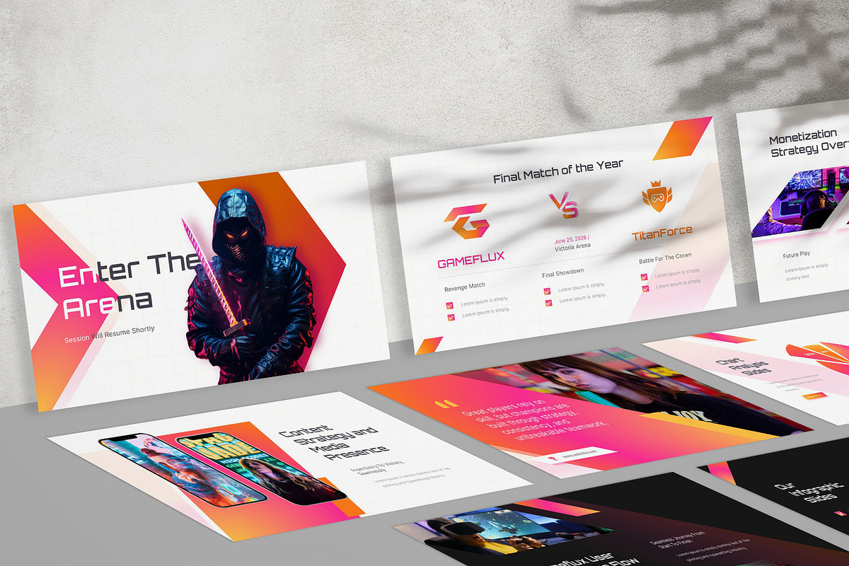 Futuristic E-Sport Gaming PowerPoint, a Presentation Template by New Coral Design (Photo 6 of 6)