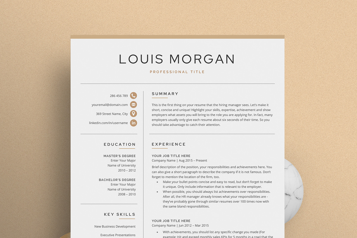 Resume/CV - The Louis, a Resume Template by CreativeLandStudio (Photo 2 of 10)