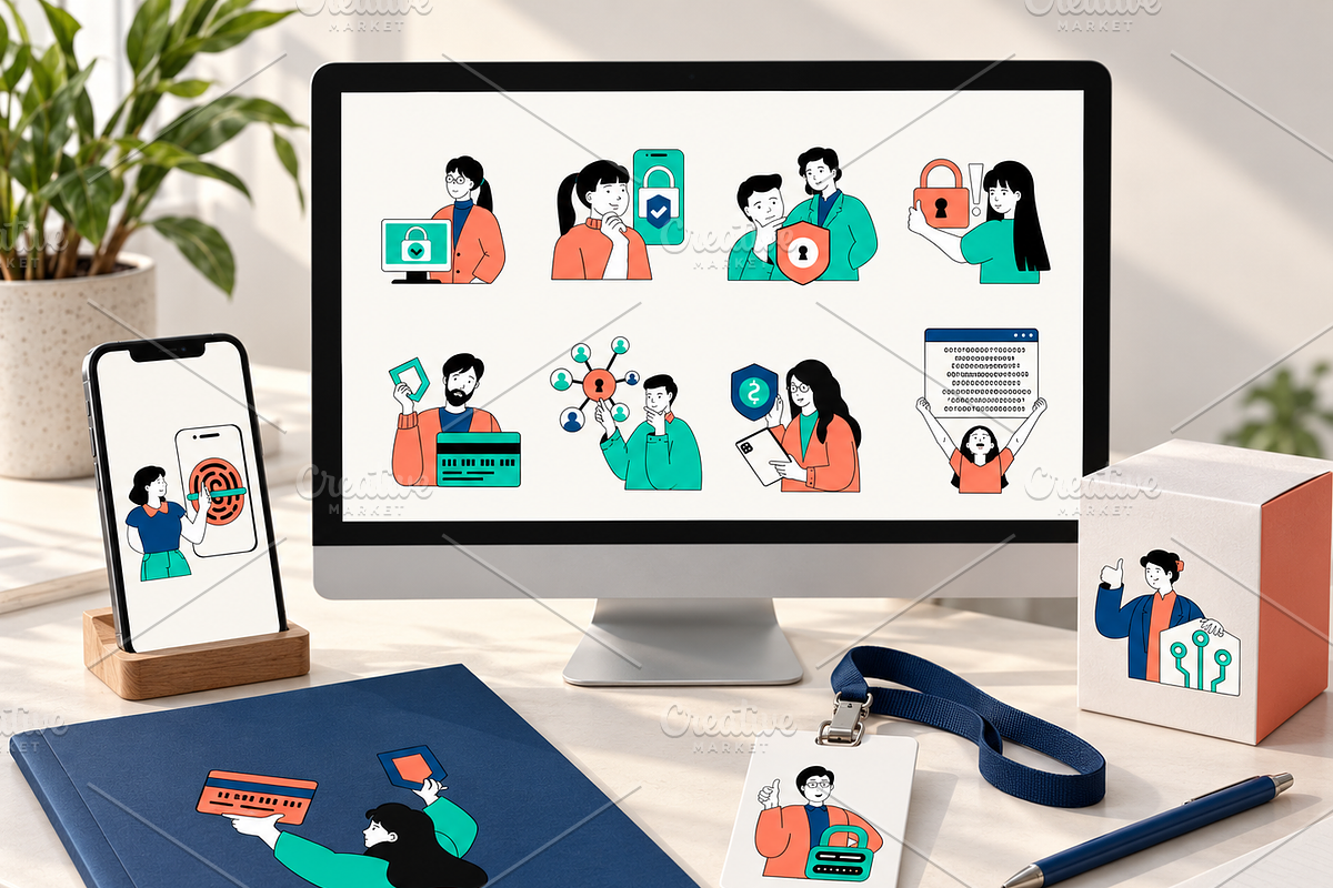 Cyber Security Illustrations, a Technology Illustration by alexdndz (Photo 2 of 3)