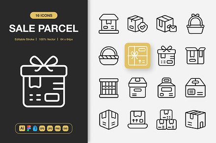 Sale Parcel Icons