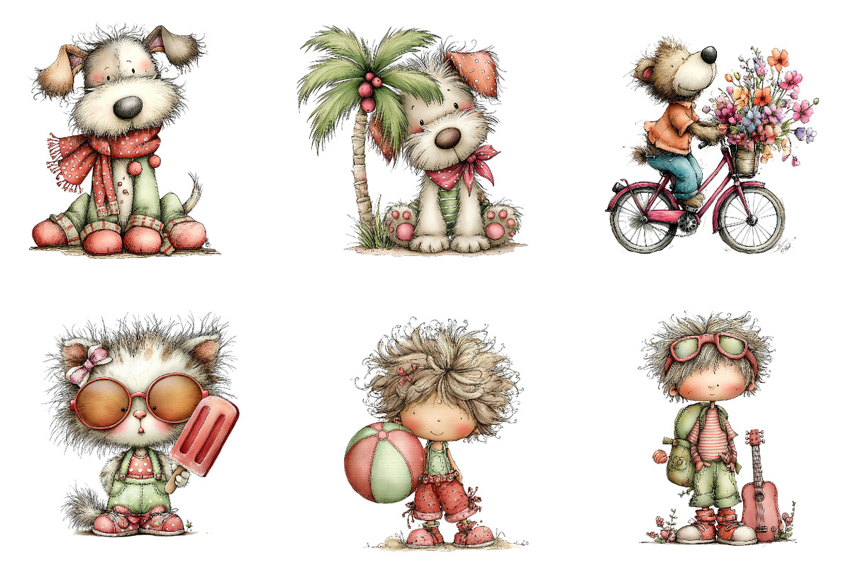 Whimsical Summer Clipart Bundle, an Illustration by CreationArt (Photo 3 of 7)