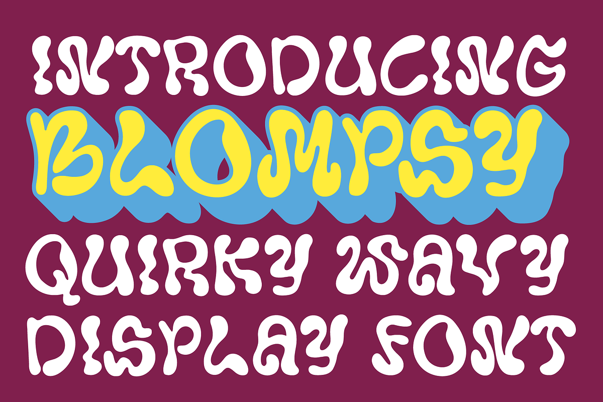 Blompsy – Quirky Psychedelic Font, a Font by Pokal Studio (Photo 1 of 12)
