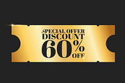 Golden Discount Coupons Set, a Decorative Illustration by PsychocheArt (Thumbnail 4 of 6)