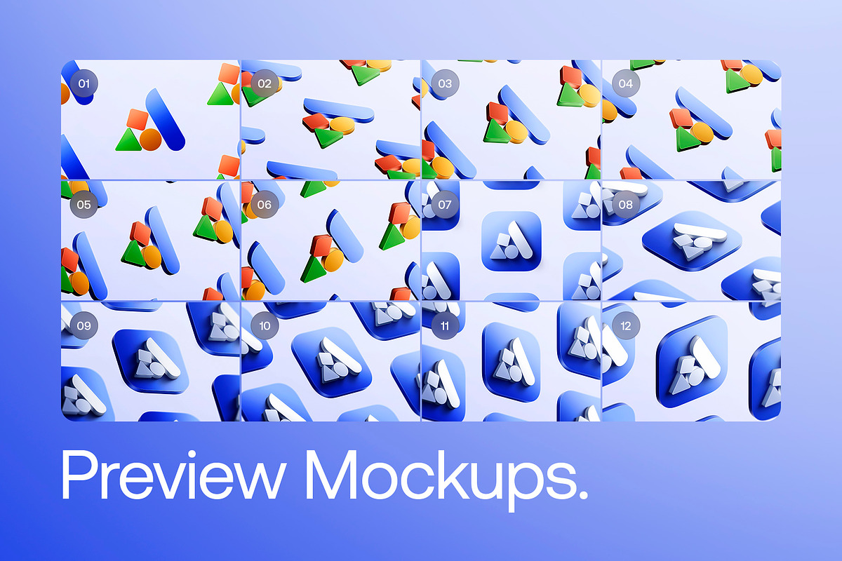 3D App Icon Logo Mockups - 12 Scenes, a Product Mockup by Asylab (Photo 2 of 22)