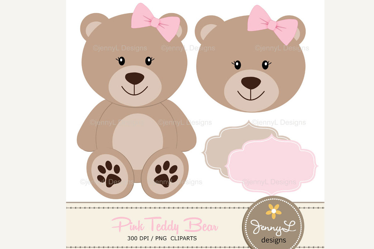 Pink Teddy Bear Digital Paper, a Pattern Graphic by JennyL Designs (Photo 2 of 4)