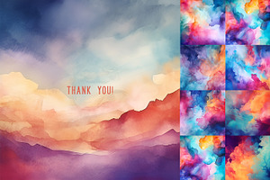 Watercolor Backgrounds. Dramatic