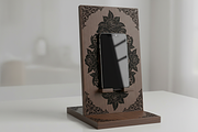 Floral Mobile Phone Holder Laser Cut, a Graphic by Amazin_art (Thumbnail 3 of 4)
