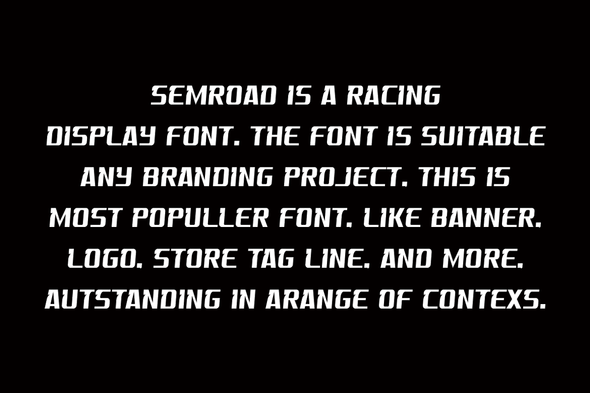 Semroad - Speed Car Font, a Sans Serif Font by QR Design Studio (Photo 4 of 6)